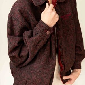 MAROON PAISELEY REVERSIBLE JACKET — VINTAGE